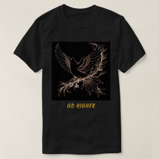 Camiseta Pomba da Paz Vá Mais Alto Cor Dourada