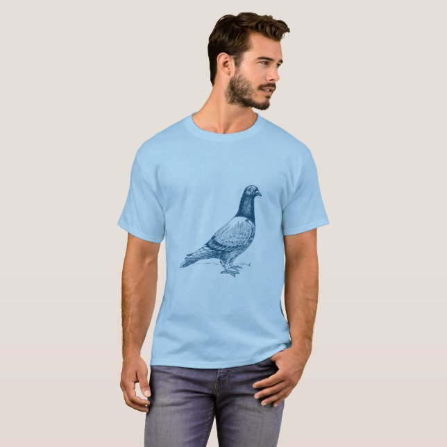 Camiseta Pombo - Azul Oceânico (Frente Completa)