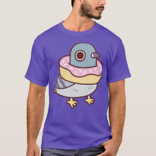 Camiseta Pombo Bonito Com Colar De Rosquinha Engraçado