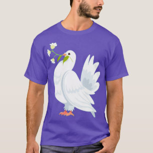 Camiseta pombo carregando flores do bife no bife 2