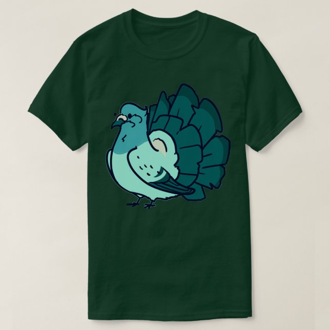 Camiseta Pombo-cauda-azul (Frente do Design)