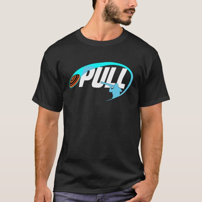 Camiseta Pombo-clay atirando em tiro de espingarda (Frente)