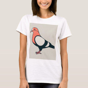 Camiseta Pombo de Contorno Negrito: Tee Moderno