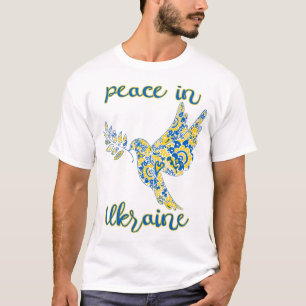 Camiseta Pombo de oliveira das cores pacifistas da bandeira