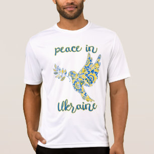 Camiseta Pombo de oliveira de paz Marca ucraniana cores T