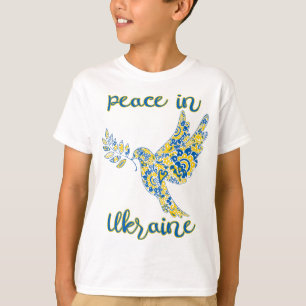 Camiseta Pombo de oliveira de paz Marca ucraniana cores T
