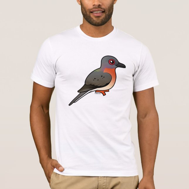 Camiseta Pombo de passageiro de Birdorable (Frente)