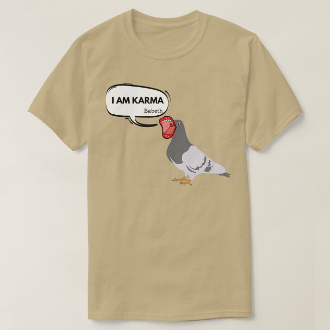 Camiseta pombo do carma (Frente do Design)