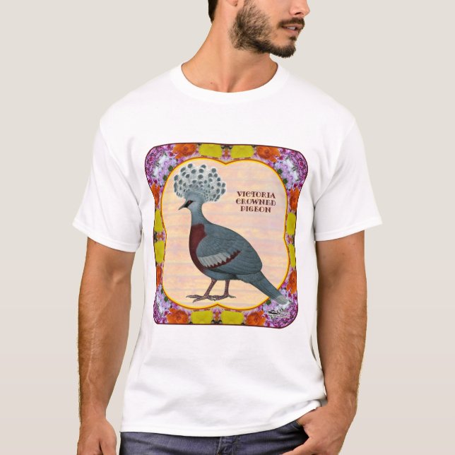 Camiseta Pombo Floral Coroado (Frente)