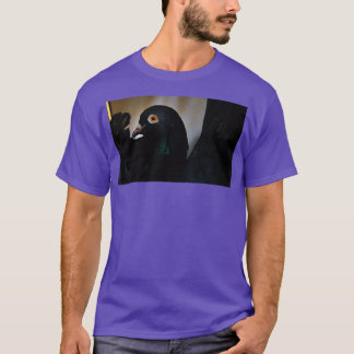 Camiseta Pombo Negro Olhos laranja 1