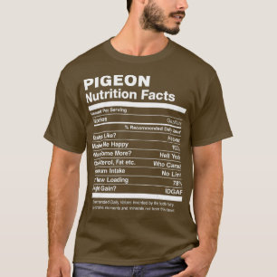 Camiseta Pombo Nutrição Fala Gráfico Engraçado