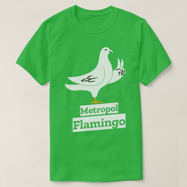 Camiseta Pombo pomba amante metrópole flamingo 2 (Frente do Design)