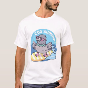 Camiseta Pombo Surfando Em Prancha De Surfe Engraçado Coo V