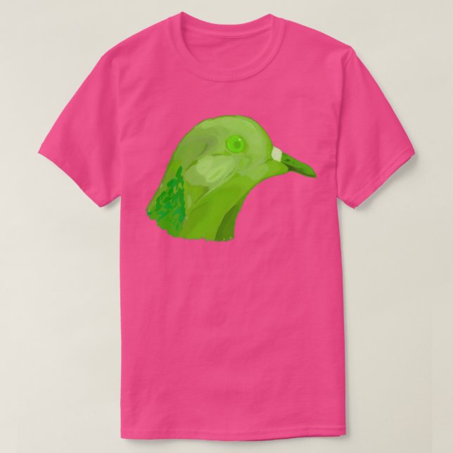 Camiseta Pombo verde-pigmento (Frente do Design)