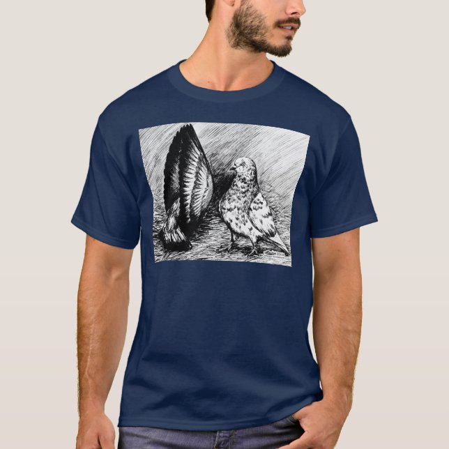 Camiseta Pombos do rolo da sala de estar (Frente)