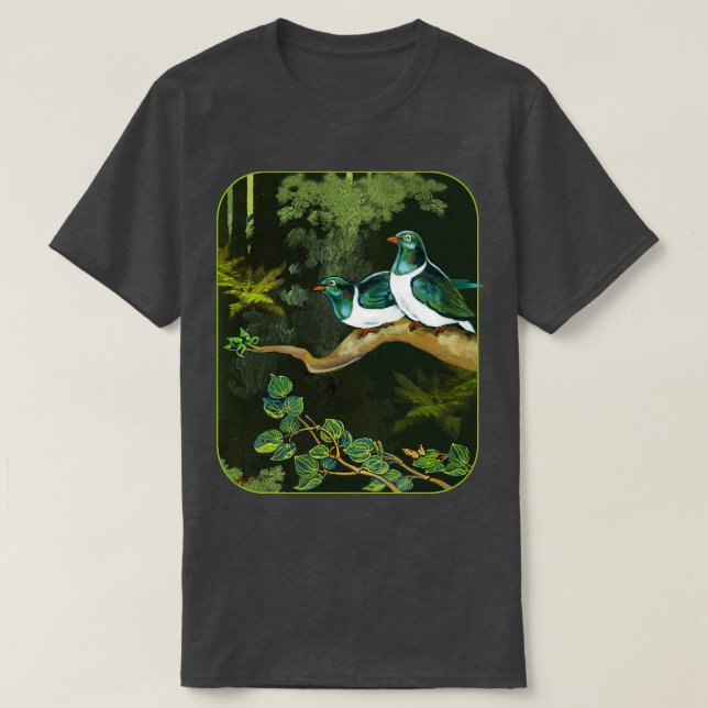Camiseta Pombos Kereru Na Floresta (Frente do Design)