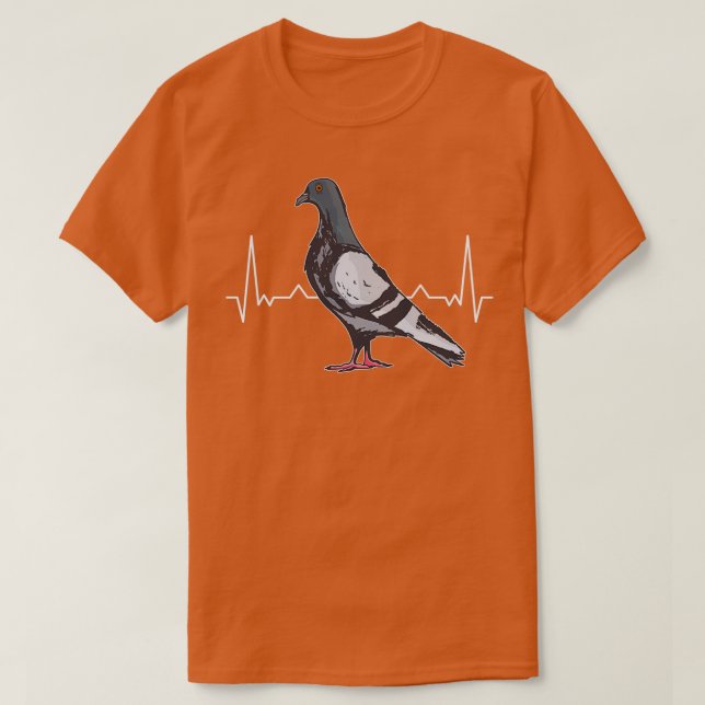 Camiseta pombos pombo batida cardíaca pombo pombo pombo (Frente do Design)