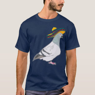 Camiseta Pombos-pombo engraçados com sombrero que se diver