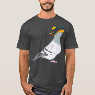 Camiseta Pombos-pombo engraçados com sombrero que se divert