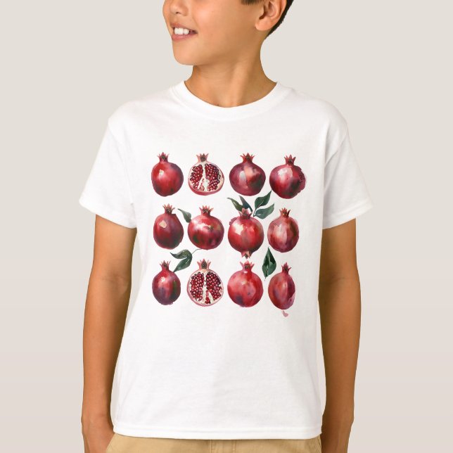 Camiseta Pomegranate Watercolor Art (Frente)