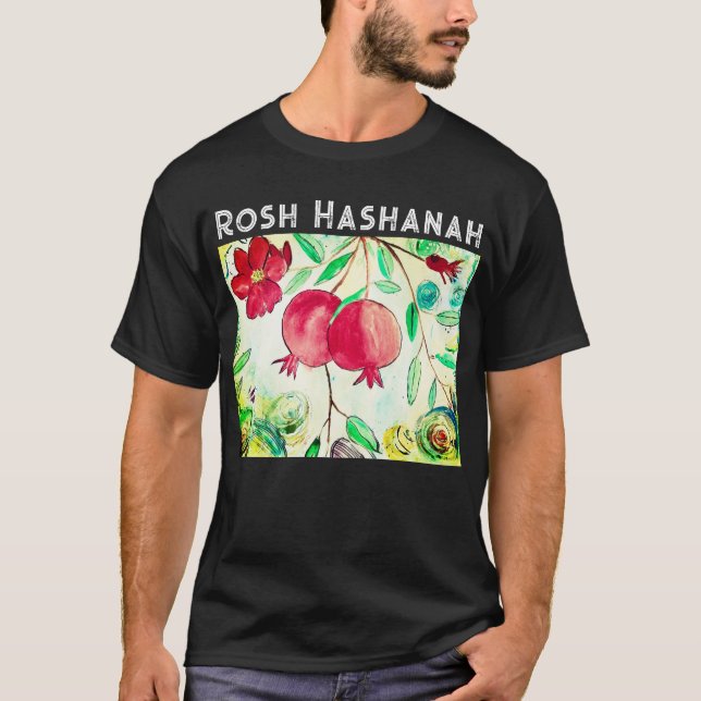Camiseta Pomegranato Rosh Hashanah Fruta Shana Tova (Frente)