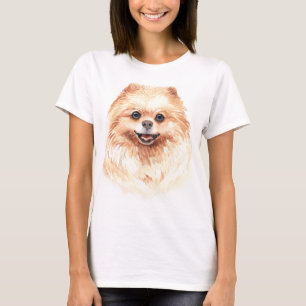 Camiseta Pomerânia de Aquarela