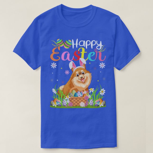 Camiseta Pomerânia de coelho de ovo canino funny batedor po (Frente do Design)