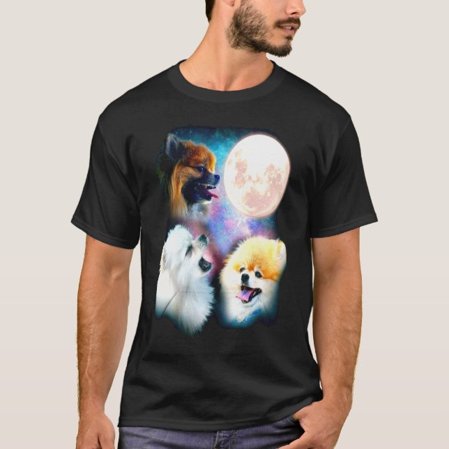 Camiseta Pomerânia Howling Moon Three Wolves Moon Tee (Frente)