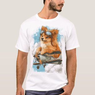Camiseta Pomerânia Piloto � Cão Ás Voador