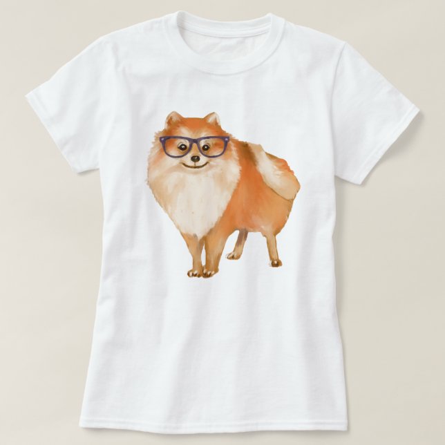 Camiseta Pomerânia pintada à mão (Frente do Design)