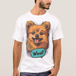 Camiseta Pomerânia Pop Art � Cão de Quadrinhos Retro