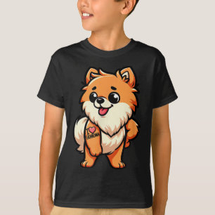 Camiseta Pomeranian Eu Amo Vovó Cachorro Engraçado Tatuagem