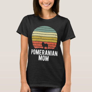 Camiseta Pomeraniana Mãe Retro Sunset Dog Lover