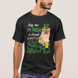 Camiseta Pomeraniana me beija, sou irlandês, Bebado ou qua