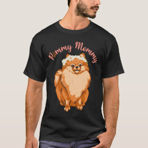 Camiseta Pommy Mamãe Cachorro Mãe Pom Pom Pomerânia Cão