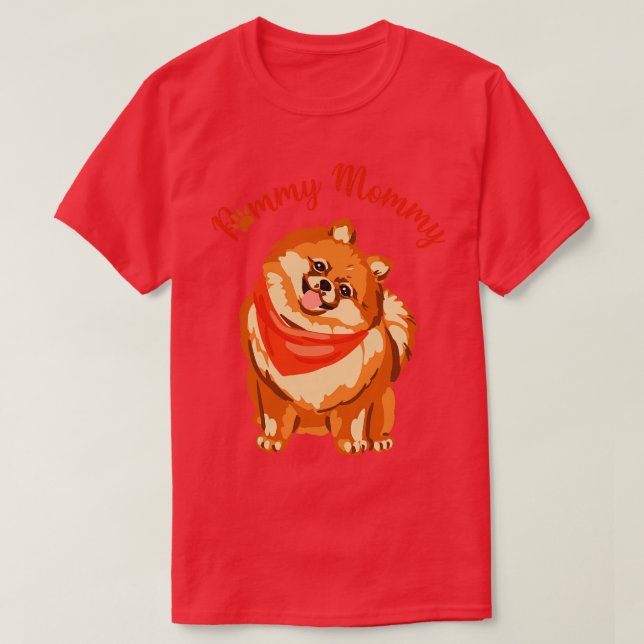Camiseta Pommy Mamãe Floffy Red Pomeranian (Frente do Design)