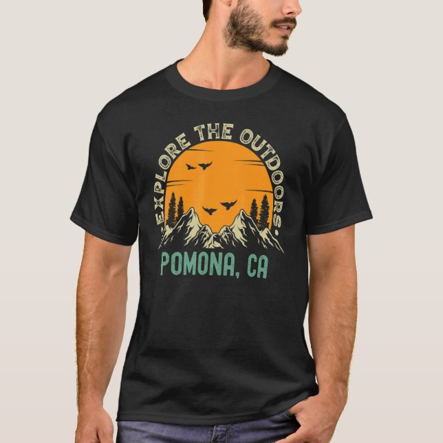 Camiseta Pomona California Explore O Exterior (Frente)