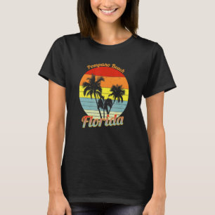 Camiseta Pompano Beach Florida Retro Tropical Palm Trees Va