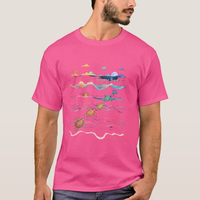 Camiseta Pompano Beach Florida Sea Turtle Vacat Beach (Frente)