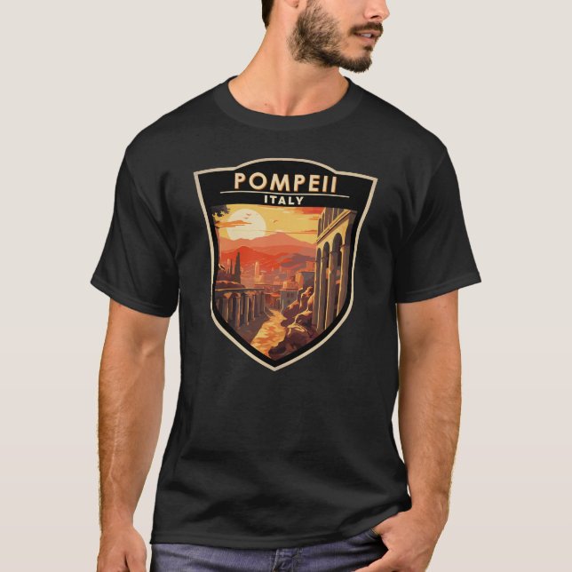 Camiseta Pompeii Campania Itália Viagem Art Vintage (Frente)