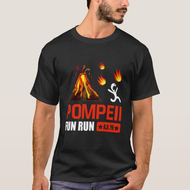 Camiseta Pompeii Divertido Run 79 Ad Engraçado Volcano Em E (Frente)