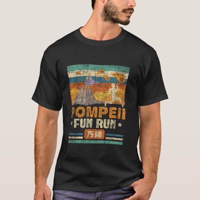 Camiseta Pompeii Divertimento Corre Geografia Vulcanologia  (Frente)