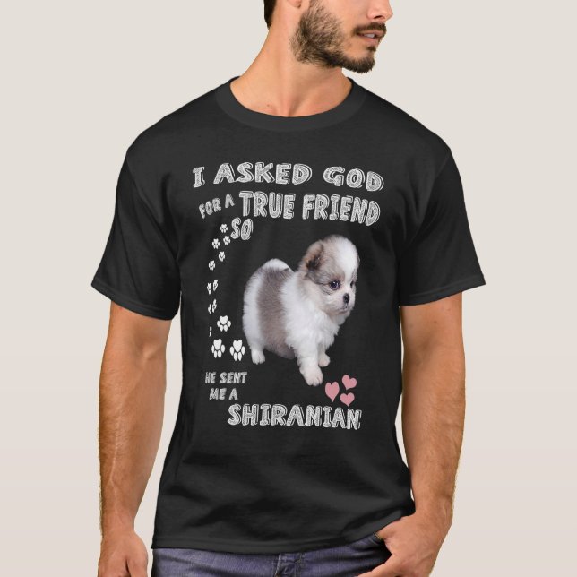 Camiseta Pomshi Dog Mãe, Shh Pom Pai Costume, Cute Shiran (Frente)