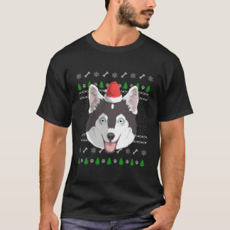 Camiseta Pomsky Dog Papais noeis De Natal Feio Misturando R