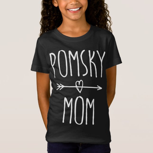 Camiseta Pomsky Mãe Bonita Cão-Rouco Pomeraniano Dogueira D (Frente)