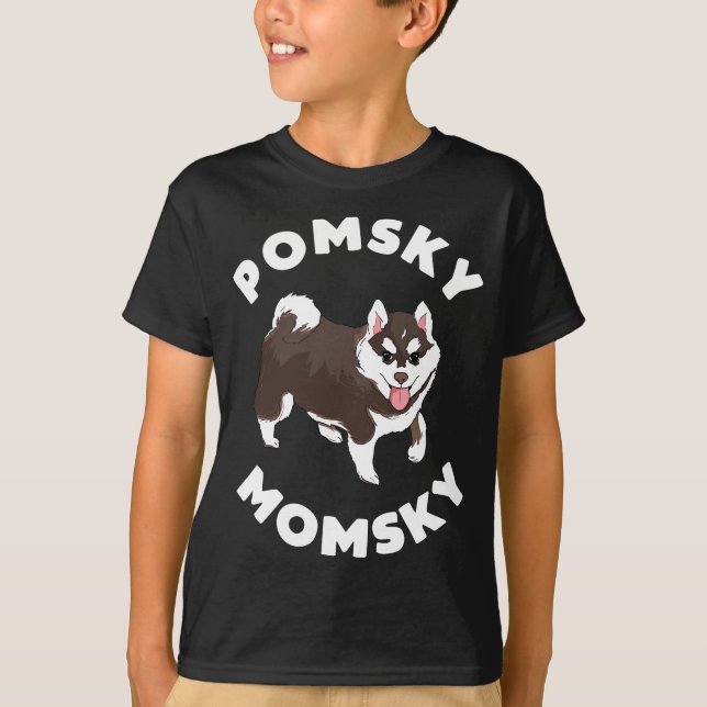 Camiseta Pomsky Momsky para Cachorro Pet Mãe (Frente)