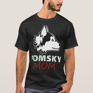 Camiseta Pomsky Para Mãe Cachorro Engraçado Pomsky Ama Engr