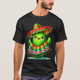 Camiseta Poncho engraçado de cactus cinco de maio meninos c