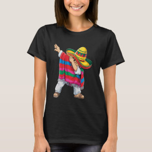 Camiseta Poncho Mexicano Dabbing Cinco de Maio Meninos Home