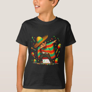Camiseta Poncho Mexicano Dabbing Cinco De Mayo Meninos Home